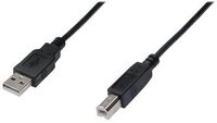 DIGITUS USB 2.0 Anschlusskabel Typ A -B St/St 1,8m schwarz