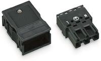 WAGO 770-113 Stecker,mit Zugentlastungsgeh&auml;use, 3-polig,schwarz (Inhalt 25 St&uuml;ck)