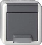 GIRA 444030 SCHUKO-Steckdose Klappdeckel WG AP IP44 Grau