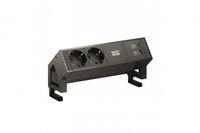 Bachmann DESK2 2xCEE7/3 1xUSB 902.962 A&C 22W 0,2m GST18 RAL9005