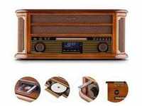 Belle Epoque 1908 Retro-Microanlage USB CD MP3 Vinyl Holzgehäuse