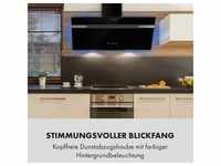 Alina Dunstabzugshaube 90cm 600 m3/h LED-Display Ambientelicht schwarz