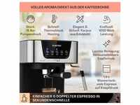 Arabica Espressomaschine 1050W 15 Bar 1,5l Touch-Bedienfeld Edelstahl