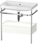 Duravit Happy D.2 Plus c-shaped Set mit Metallkonsole und Schubkasten Wei&szlig;