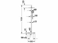 Duravit Shower Systems Duschsystem Edelstahl Gebürstet 303x573x1124 mm -