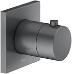 Keuco Thermostatarmatur IXMO 59553, eckig, Schwarzchrom geb&uuml;rstet, 59553130002