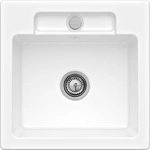 Villeroy & Boch Einbausp&uuml;le Siluet 50 S flat 470x470mm Exc-Garn. TitanCeram Wei&szlig;