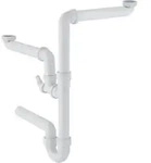 Geberit Sp&uuml;ltisch-Ablauf G1 1/2x50 mm wei&szlig; f&uuml;r WM und GS in PP f&uuml;r zwei Becken
