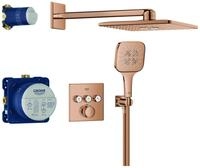 GROHE Unterputz-Duschsystem Grohtherm SmartControl 34864 THM eckige Form 3 ASV warm
