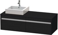 Duravit Ketho Konsolenwaschtischunterbau wandh&auml;ngend Eiche Schwarz Matt 1400x550x426
