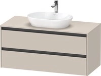 Duravit Ketho.2 Konsolenwaschtischunterbau wandh&auml;ngend Taupe Matt 1200x550x568...