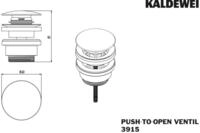 Kaldewei Push-to-open Ventil 3915, f&uuml;r WT mit &Uuml;L, verchromt 910500010999