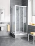 Kermi Gleitt&uuml;r Nova 2000 STD 0750x1750, silber mattglanz, Kunstglas Kerolan Fontana