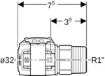 Geberit FlowFit &Uuml;bergang mit Aussengewinde 620303001