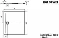 Kaldewei Duschwanne SUPERPLAN ZERO Mod.1514-5, 750 x 800, sm100,PEFF,Wt extrafl.