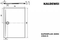 Kaldewei Duschwanne SUPERPLAN ZERO Mod.1564-5, 750 x 1300, sm100,Wt extrafl.