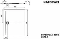 Kaldewei Duschwanne SUPERPLAN ZERO Mod.1570-5, 1000 x 1300, alpin,PEFF,Wt extrafl.