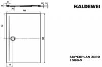 Kaldewei Duschwanne SUPERPLAN ZERO Mod.1588-5, 900 x 1500, sm100,Wt extrafl.