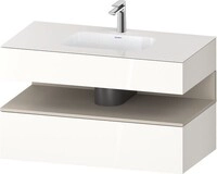 Duravit Qatego Einbauwaschtisch mit Konsolenwaschtischunterbau Wei&szlig; Hochglanz