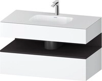 Duravit Qatego Einbauwaschtisch mit Konsolenwaschtischunterbau Wei&szlig; Matt