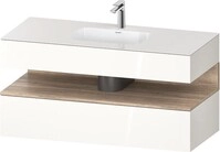 Duravit Qatego Einbauwaschtisch mit Konsolenwaschtischunterbau Wei&szlig; Hochglanz