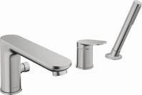 Duravit Wave 3-Loch Wannenarmatur Edelstahl Geb&uuml;rstet 240x248x203 mm -...