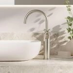Steinberg Serie 250 Waschtisch-Zweigriffarmatur verl&auml;ngert, brushed nickel,...