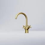 Steinberg Waschtisch-Zweigriffarmatur m. Ablaufgarn., brushed gold, 250 1500 BG...