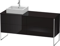 Duravit XSquare Konsolenwaschtischunterbau bodenstehend Schwarz Hochglanz