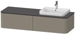 Duravit Happy D.2 Plus Konsolenwaschtischunterbau wandh&auml;ngend Stein Grau Seidenmatt