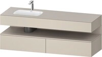 Duravit Qatego Einbauwaschtisch mit Konsolenwaschtischunterbau Taupe Supermatt