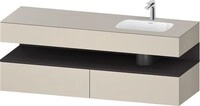 Duravit Qatego Einbauwaschtisch mit Konsolenwaschtischunterbau Taupe Supermatt