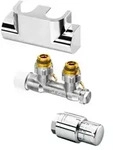 Oventrop Anschluss-Set Multiblock T und Uni SH, Eckversion, verchromt 1184284