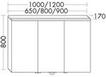 Burgbad Spiegelschrank Eqio Lack Matt 800x1000x170 Lichtgrau Matt, SPGT100F6583