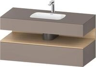 Duravit Qatego Einbauwaschtisch mit Konsolenwaschtischunterbau Basalt Matt
