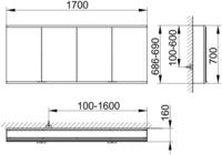 Keuco Royal Modular 2.0 Spiegelschrank, beleuchtet, Einbau,ohne Steckdose,