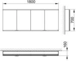 Keuco Royal Modular 2.0 Spiegelschrank, unbeleuchtet, Einbau,ohne Steckdose,
