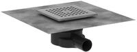 Hansgrohe Komplettset Punktab.RainDrain Point 150x150mm Nordics edelstahl geb&uuml;rstet