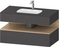 Duravit Qatego Einbauwaschtisch mit Konsolenwaschtischunterbau Graphit Matt