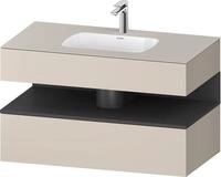 Duravit Qatego Einbauwaschtisch mit Konsolenwaschtischunterbau Taupe Matt