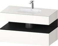 Duravit Qatego Einbauwaschtisch mit Konsolenwaschtischunterbau Wei&szlig; Hochglanz