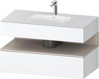 Duravit Qatego Einbauwaschtisch mit Konsolenwaschtischunterbau Wei&szlig; Matt