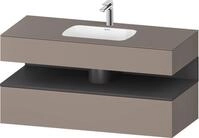 Duravit Qatego Einbauwaschtisch mit Konsolenwaschtischunterbau Basalt Matt