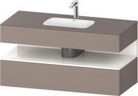 Duravit Qatego Einbauwaschtisch mit Konsolenwaschtischunterbau Basalt Matt