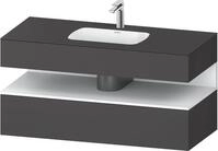 Duravit Qatego Einbauwaschtisch mit Konsolenwaschtischunterbau Graphit Matt