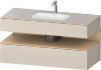 Duravit Qatego Einbauwaschtisch mit Konsolenwaschtischunterbau Taupe Supermatt