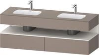 Duravit Qatego Einbauwaschtisch mit Konsolenwaschtischunterbau Basalt Matt