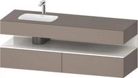 Duravit Qatego Einbauwaschtisch mit Konsolenwaschtischunterbau Basalt Matt