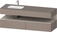 Duravit Qatego Einbauwaschtisch mit Konsolenwaschtischunterbau Basalt Matt