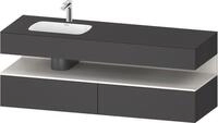 Duravit Qatego Einbauwaschtisch mit Konsolenwaschtischunterbau Graphit Matt